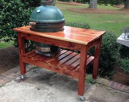 Custom Grill Table Or Grill Cart For Big Green Egg Kamado Etsy In 2020 Big Green Egg Table Custom Big Green Egg Table Cedar Table
