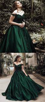 Dark Green Wedding Dress Emerald Green Prom Dress Ball Gown Prom Dress Off The Shoulder Emerald Green Prom Dress Green Wedding Dresses Dark Green Prom Dresses
