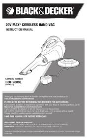 20v max lithium ion cordless hand vac. Black Decker Bdh2000l Instruction Manual Pdf Download Manualslib