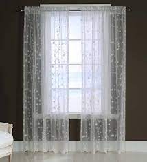 The attractive embroidery enhances your space with character and romance, while the lightweight sheer keeps your create a dreamy and elegant look with our sheer leaf embroidered curtains. Candlewicking Embroidered Sheer Curtain 52 W X 95 L White Plowhearth