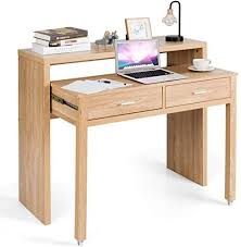 Great For Tangkula Extendable Computer Desk Small Writing Desk With Pull Out Secondary Desk Console T In 2020 Desks For Small Spaces Small Writing Desk Computer Desk
