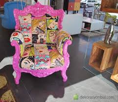 Pop Art Kumas Dosemelik Kumaslar Furniture Boyanmis Mobilya
