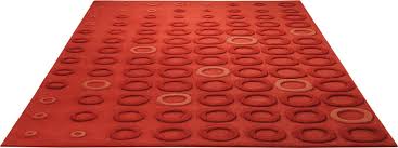 Teppich circle cow 150x150 cm braun rund kuhfellteppich | ebay, image source: Esprit Kurzflor Teppich In Best Circles Rot Orange Moebelat Suchmaschine Ladendirekt At
