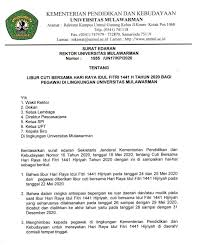 Surat Edaran Libur Dan Cuti Bersama 2020