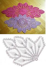 Diamond Oval Pineapple Doily Free Pattern Diagram Crochet