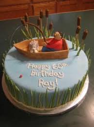 Fondant cakes cupcake cakes beer mug cake alcohol cake fathers day cake birthday cakes for men. Birthday Fishing Cake Perfect For Josh Which Is Funny Since He Is Not A 60 Year Old Man Bootkuchen Themenbezogene Torten Fischkuchen