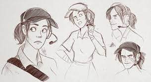 Tf2 Female Scout Sketches By Pyangpyang Sketches Team Fortress Cool Drawings