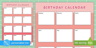 Editable free birthday calendar template word. New Birthday Calendar Twinkl Busy Bees Teacher Made