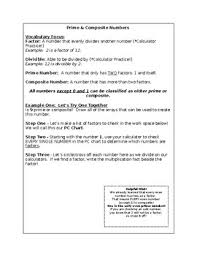 Math Interactive Notebook Prime Composite Va Sol 5 3