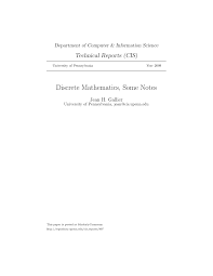 Cs1021 discrete mathematics create a piece of mathematics that resembles in some way a real when make abstraction of these and many other aspects of ma6010 discrete mathematics pre discrete mathematics for computer scientists and mathematicians, 2/e, phi, 1986. Pdf Discrete Mathematics For Computer Science Some Notes