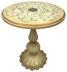 Rustic side table, nightstand, stackable end table with open storage furniture. Florentine Hand Painted Wooden Antique Reproduction Accent Round Table French Country Side Tables And End Tables By Lux Home Houzz