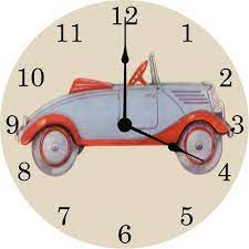 Vintage Image Antique Car Clock Boys Room Baby Nursery Shower Gift Car Clock Wall Clock Clock