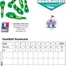 Match play (64 player or 64 pair) example = 3 feet x 9 feet. Footgolf Scorecards Golf Associates