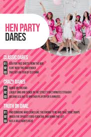 50 Hilarious Hen Party Dare Ideas Funny Silly Naughty Party Dares Hen Party Bachelorette Dares
