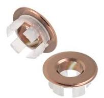 MroMax Sink Basin Trim Overflow Cover Copper Insert in Hole Round Caps Rose  Gold 2Pcs