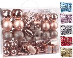 Added on february 13, 2019 at christmas design. Brubaker 77 Piece Set Christmas Tree Decorations Baubles Tree Ornaments Rose Gold Silver Amazon Co Uk Kitchen Home