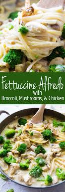 Fettuccine Alfredo With Broccoli Mushrooms And Chicken Chicken Alfredo Recipes Broccoli Recipes Pasta Recipes Alfredo
