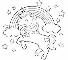 Come disegnare un unicorno kawaii. Disegno Di Unicorno E Arcobaleno Da Stampare Gratis E Da Colorare
