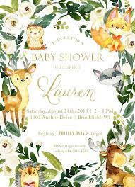 Forest Animals Watercolor Baby Shower Invitation Baby Animals Baby Shower Invite Greenery Flowers Watercolor Neutral Baby Shower Animal Baby Shower Invitations Watercolor Baby Shower Invitations Watercolor Baby Shower