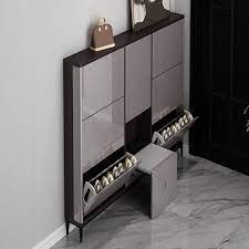 Ultra Thin Storage Shoe Cabinet With Folding Stool New In 2021 Shoe Cabinet Design Shoe Cabinet Shoe Cabinet Entryway