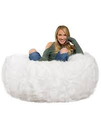 Giant 5' memory foam furniture bean bag. Deals On Comfy Sacks 4 Ft Memory Foam Bean Bag Chair White Furry