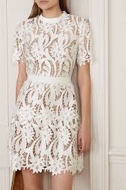 Grosgrain Trimmed Guipure Lace Mini Dress In 2020 White Mini Dress Dresses Womens Cocktail Dresses