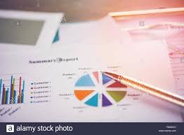 Business Report Chart Preparing Graphs Concept Summary