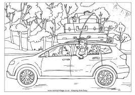 Color in this picture of a road trip and others with our library of online coloring pages. Car Trip Colouring Page Coloring Pages Cars Coloring Pages Airplane Coloring Pages