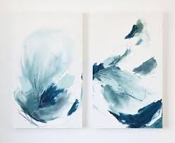 Abstract Diptych In Blues Abstract Art Inspiration Blue Abstract Painting Art Inspiration