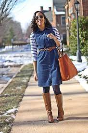 The Chambray Shuffle Winter Dress Outfits Denim Dress Outfit Winter Denim Dress Outfit Fall
