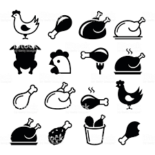 Vector Icons Set Chicken Leg Chicken Dish Vector Icons Set In 2021 Chicken Icon Chicken Logo Chicken Vector