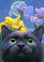Pin By Heather Patton On Gatti Black Cat Art Cat Art Cat Artwork