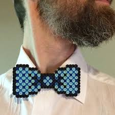 Perler Cordon Noeud Papillon Motif Vichy Bleu Plaid A Carreaux Hipster Retro Hama Fusebeads Geek Mariage Garcons D Honneur Bowtie Pixel Art Clip Sur Boda Friki Tonos De Azul Patrones A