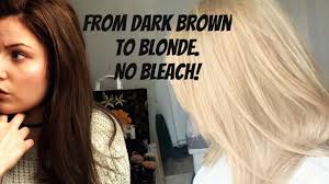 How to highlight your dark brown hair at home. How To Go From Dark Brown To Blonde No Bleach No Damage Brown Hair Dye Bleaching Dark Hair Lightening Dark Hair