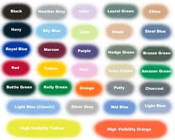 Colour Chart Busybee Embroidered Clothing