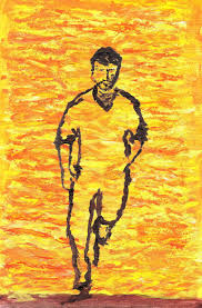 Reclining Man Painting by Eric Sapien