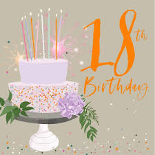 18th birthday decorations for girls, 18 birthday party supplies, 18 cake topper rose gold banner, rose gold confetti balloons for her, silver curtain backdrop photo props, 18th bday. Belly Button Designs 18th Birthday Cake Card 925 Treats