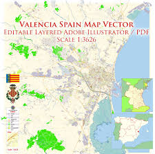 Check the map of valencia below. Valencia Spain Pdf Map Vector Exact City Plan High Detailed Street Map Editable Adobe Pdf In Layers