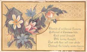 Victorian Christmas Greeting Card Poem Flowers Floral Victorian Christmas Christmas Greeting Cards Christmas Greetings