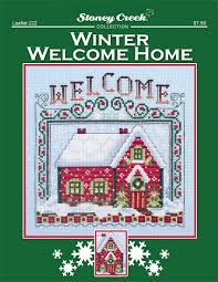 Welcome home model stitched over 2 threads on 36 ct. Winter Welcome Home Cross Stitch Leaflet Stitch It Central