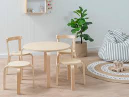 Look for lower activity tables for young toddlers, or consider an adjustable set that grows with your child—simply swap out the legs to convert the table to the height of a kid's desk. Hudson Kids Table And Chairs Set Natural Mocka Australia