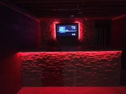 Basement Bar Lighting Idea With Led Creative Faux Panels