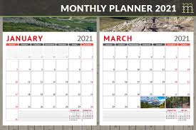 Monthly Planner 2021 Mp017 21 1 In 2020 Monthly Planner Planner Brochure Design