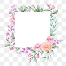 Square Floral Frame For Cards Composition Card Floral Invite Png And Vector With Transparent Background For Free Download In 2020 Flower Frame Invitation Frames Flower Backgrounds
