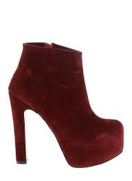 Bambi Platform Topuklu Suet Bot Bordo Boots Stiletto Boot Heels