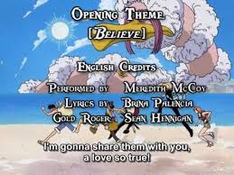 Regular edition, limited edition and limited anime edition. One Piece Ost Believe English Dub Lyrics