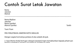 We did not find results for: Contoh Surat Letak Jawatan Notis Sebulan