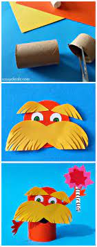 Lorax Toilet Paper Roll Craft For Kids Dr Suess Seuss Crafts Dr Seuss Crafts Kids Art Projects