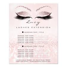 Makeup Artist Beauty Lash Glitter Price List Pink Flyer Zazzle Com Beauty Lash Makeup Artist Gifts Lash Extensions Makeup