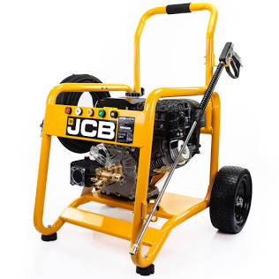 Heavy duty petrol pressure washer with tubular steel frame, AI generated